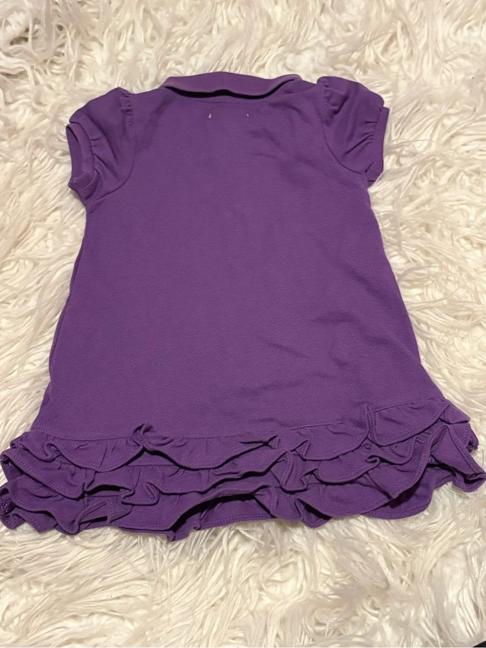 Vintage Ralph Lauren Baby Girl Purple Polo Ruffle Dress 6M Y2K
